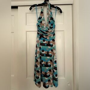 Blue and Brown Backless Dress